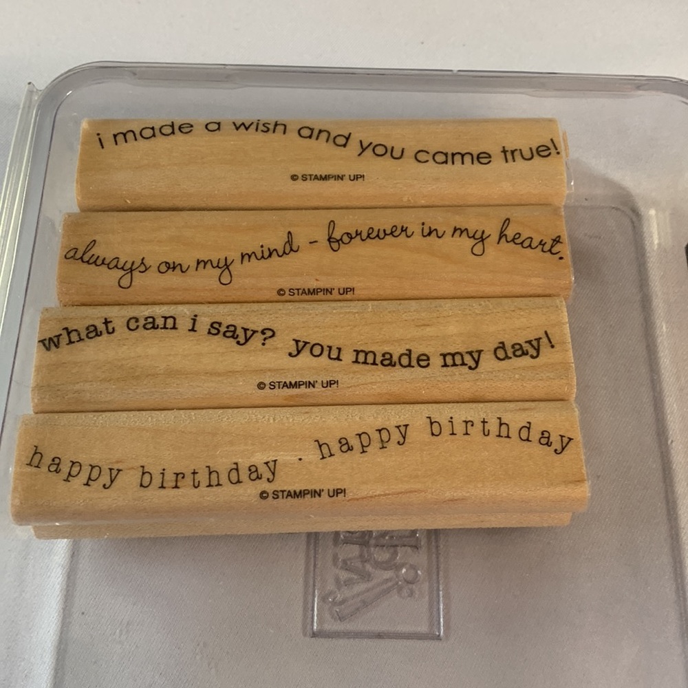 Stampin' Up STEM SAYINGS Mounted Wood Stamp Set RETIRED